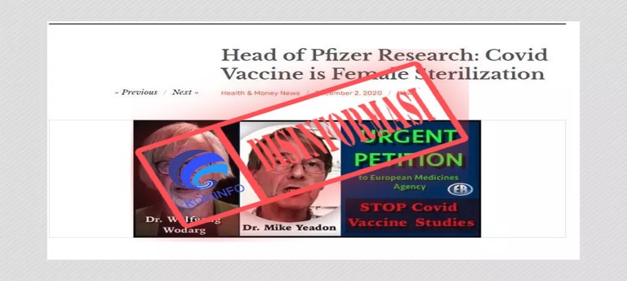[DISINFORMASI] Kepala Peneliti Pfizer Sebut Vaksin Covid-19 untuk Sterilisasi Wanita