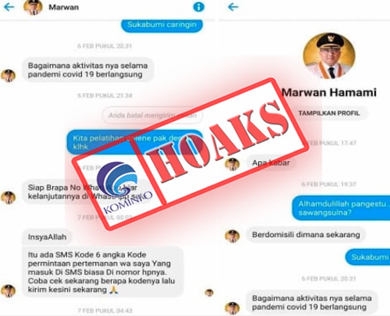 [HOAKS] Akun Facebook Mengatasnamakan Bupati Sukabumi