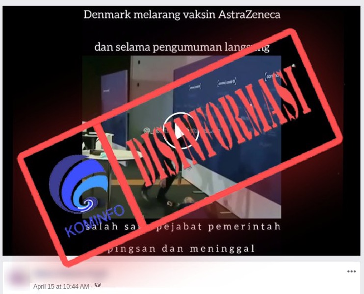 [DISINFORMASI] Pejabat Pemerintah Denmark Meninggal Dunia karena Diracun saat Umumkan Larangan Vaksin AstraZeneca
