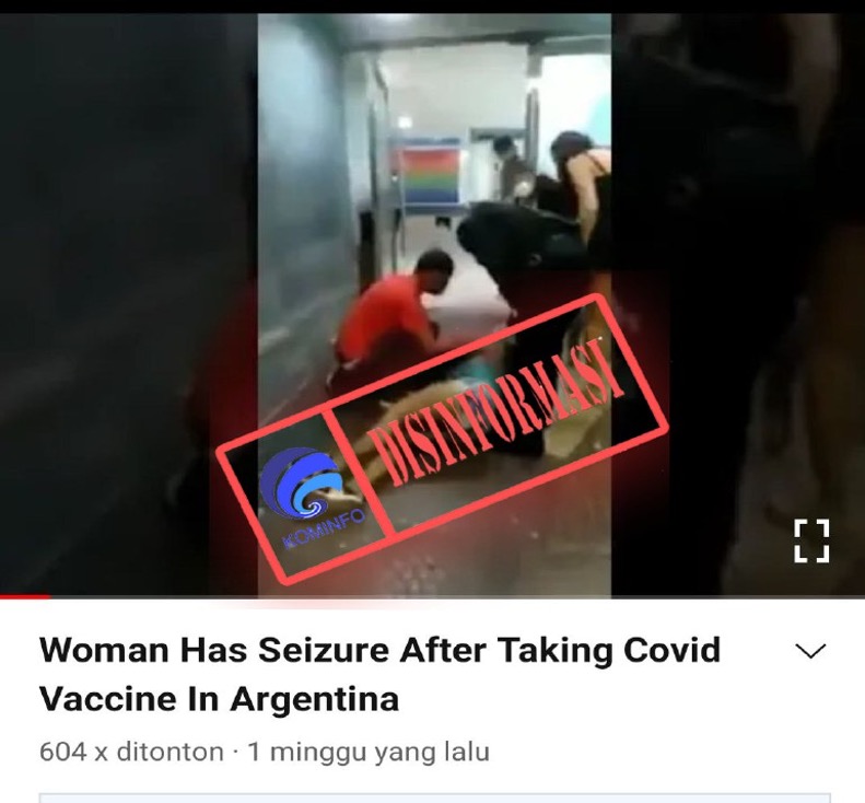 [DISINFORMASI] Seorang Wanita Argentina Kejang-kejang Setelah Menerima Vaksin Covid-19
