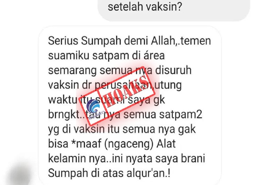 [HOAKS] Vaksin Covid-19 Bisa Menyebabkan Disfungsi Ereksi pada Pria