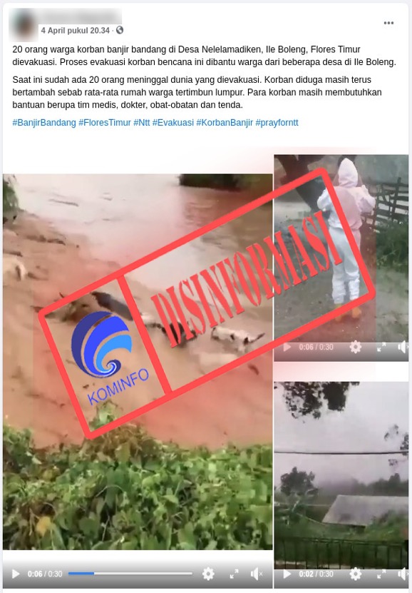 [DISINFORMASI] Video Sapi Hanyut Terbawa Arus Banjir Bandang NTT