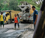 Image : PUPR Pekanbaru Lanjutkan Semenisasi Beton Jalan Bukit Barisan